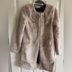 Goodnight Macaroon Plush Faux Fur Jacket in Cream